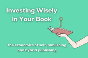 a cartoon arm holding a book next to text that reads how much does it cost to self-publish a book