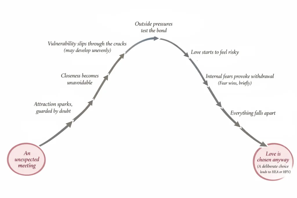 how to write a romance novel story structure infographic