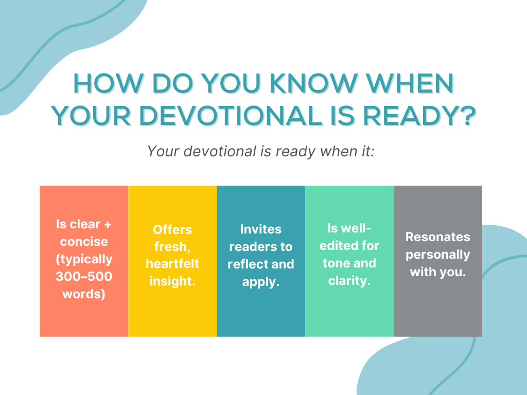 How Do You Know When Your Devotional Is Ready