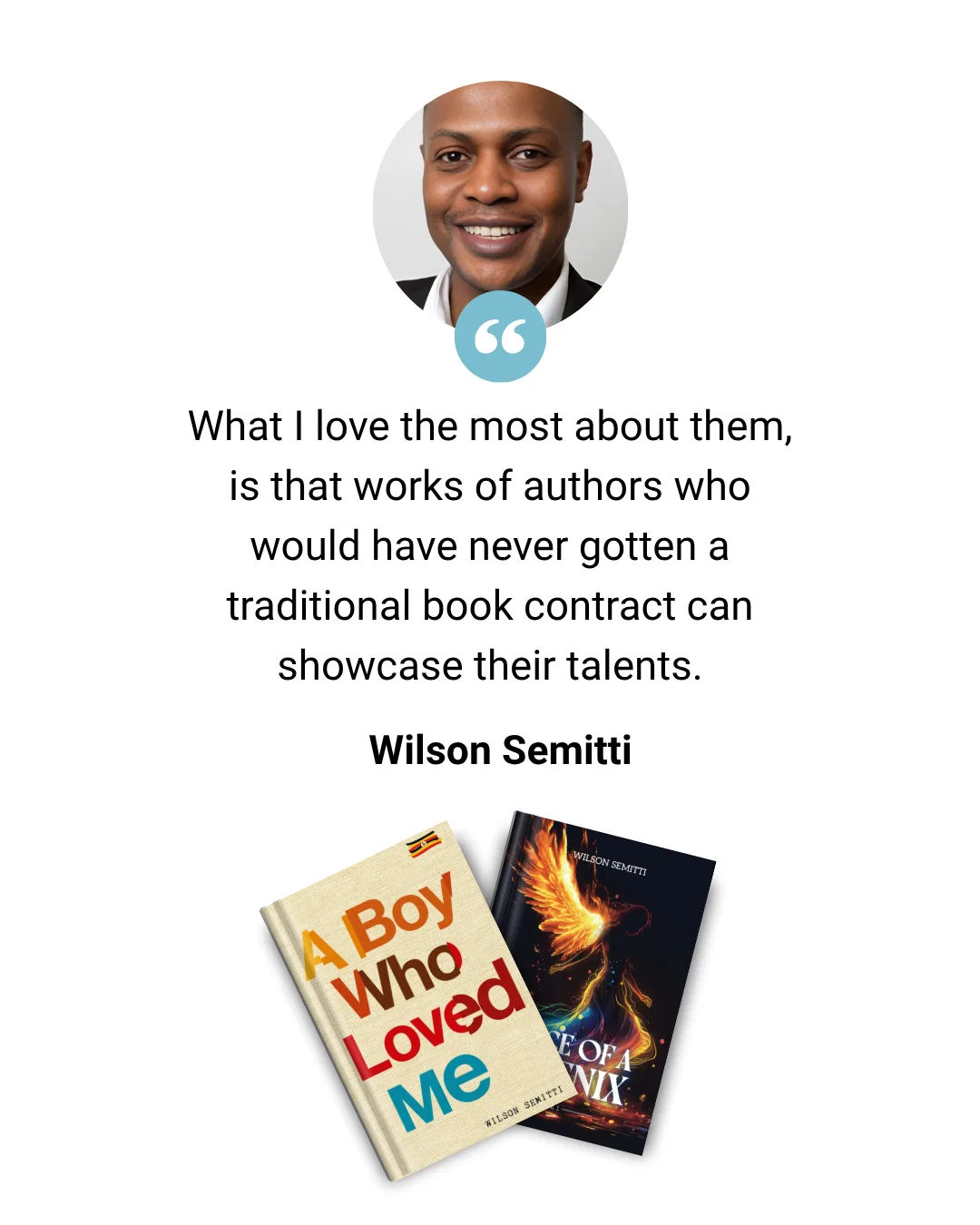 Testimonial from author Wilson Semitti