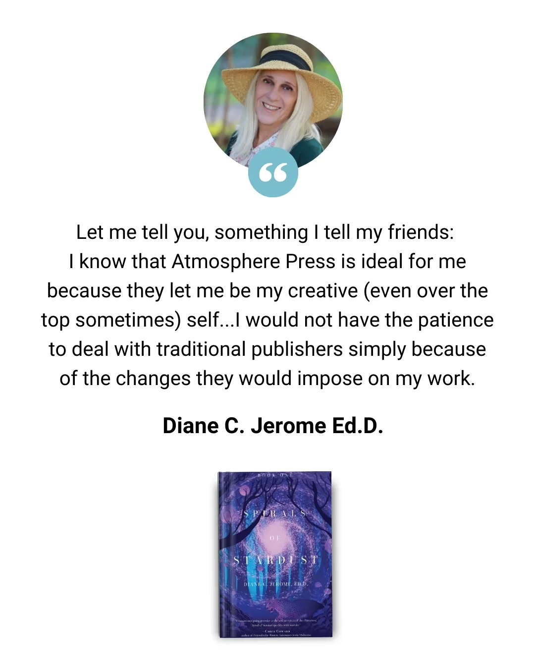 Testimonial from author Diane C. Jerome Ed.D.