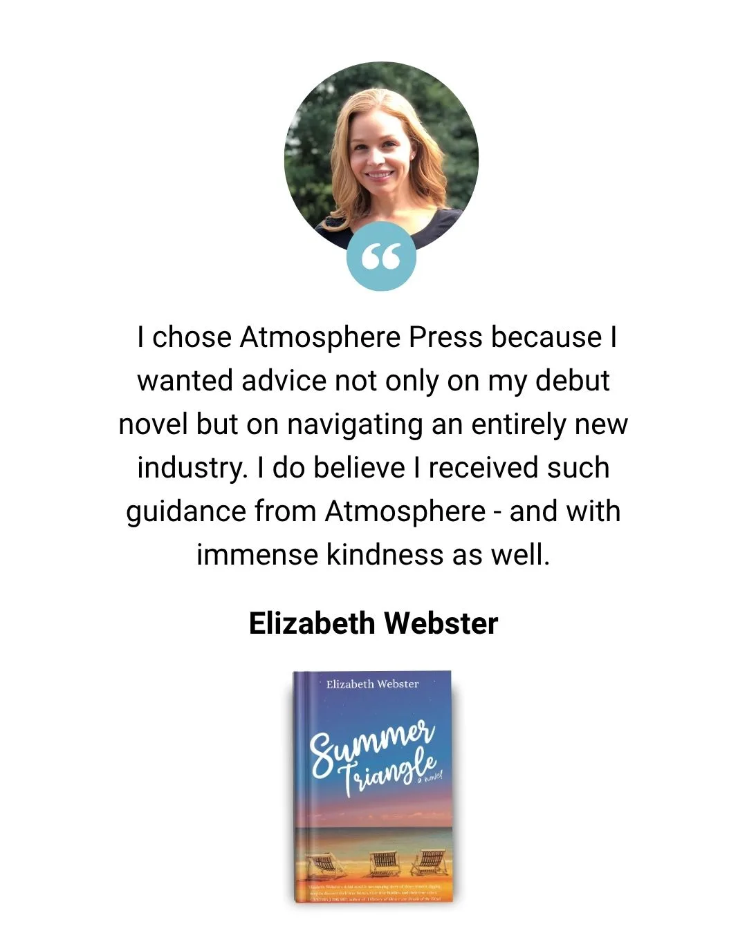 Testimonial from author Elizabeth Webster