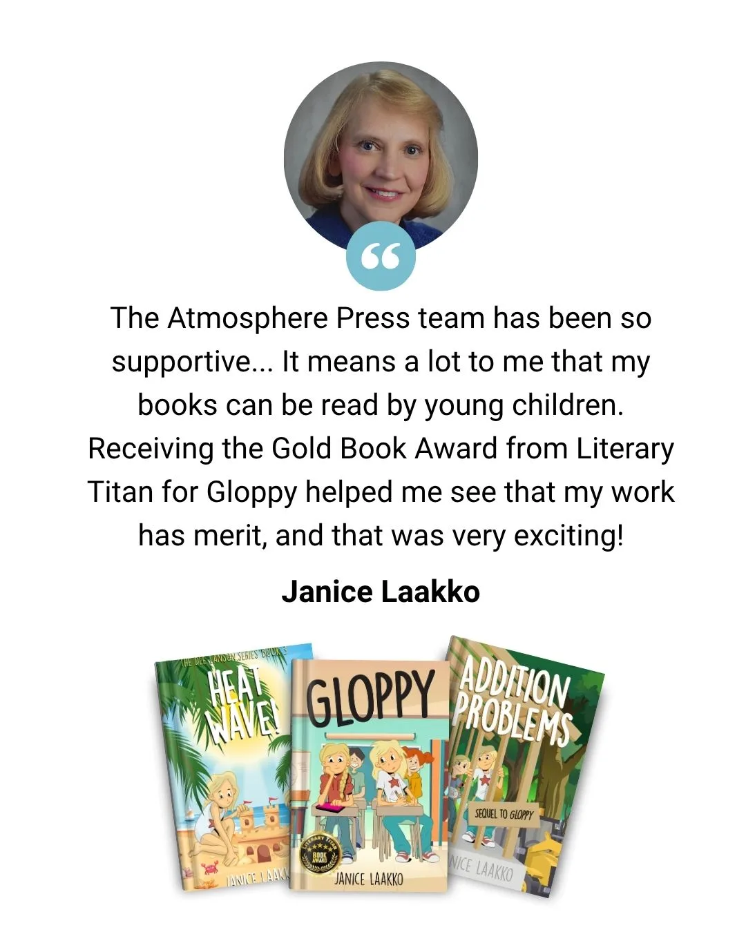 Testimonial from author Janice Laakko