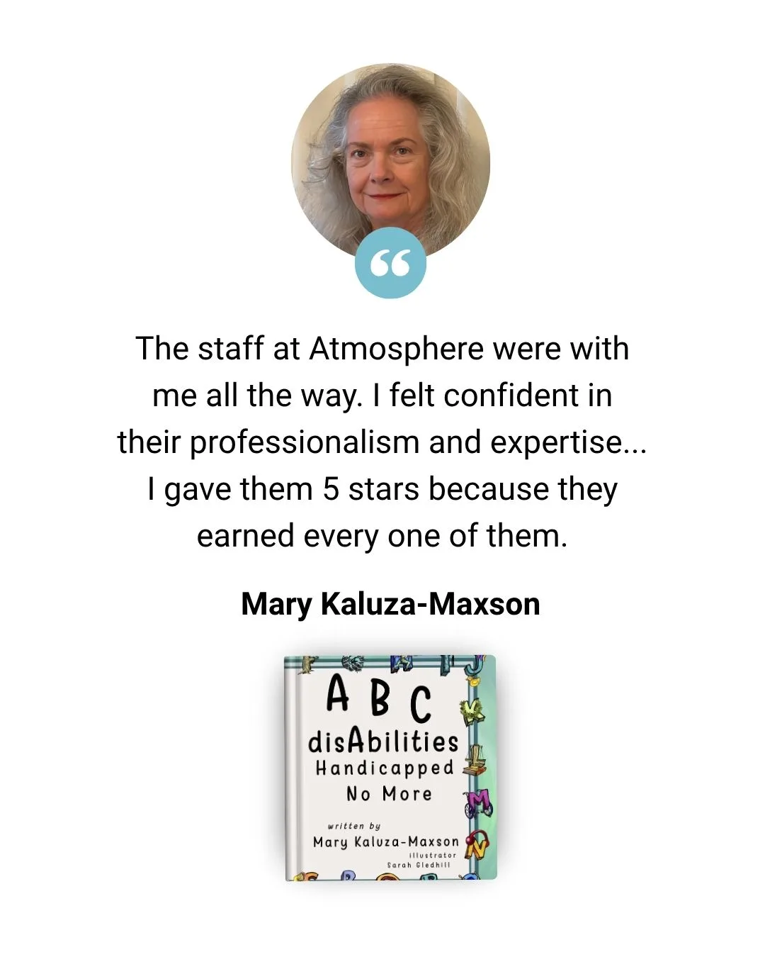 Testimonial from author Mary Kaluza Maxson