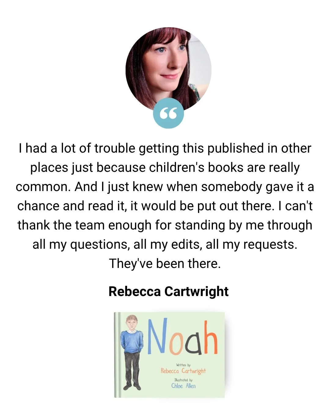 Testimonial from author Rebecca Cartwright