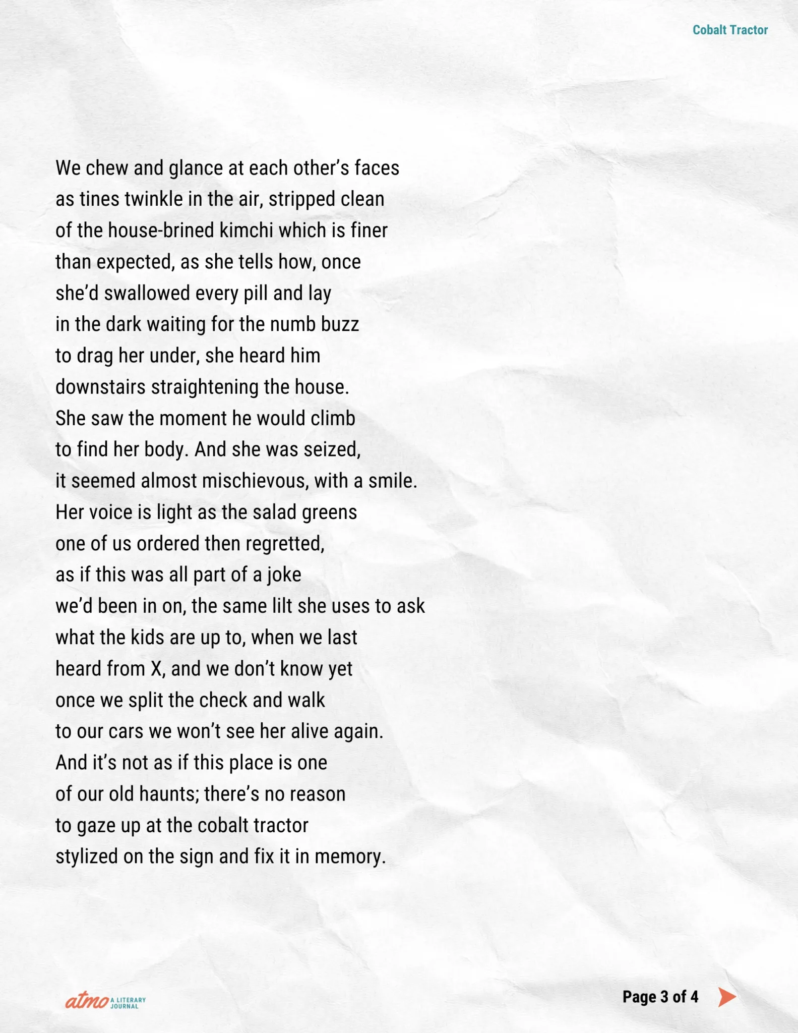 Cobalt Tractor poem by Scott Beal