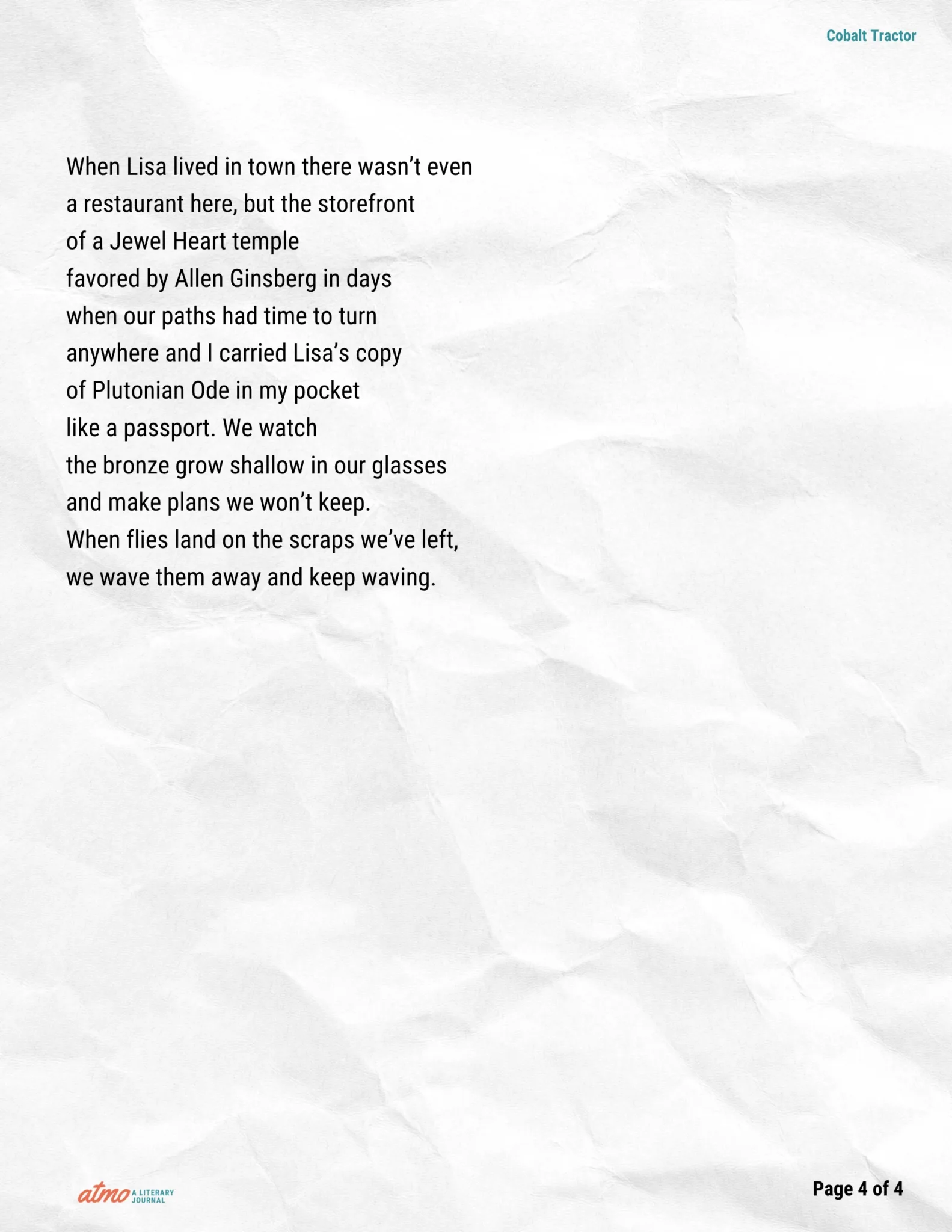 Cobalt Tractor poem by Scott Beal