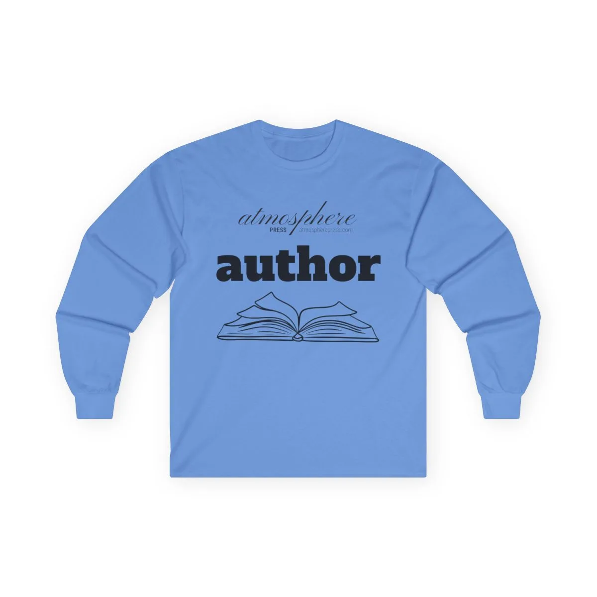 author with open book long sleeve tee writer shirt book lover top