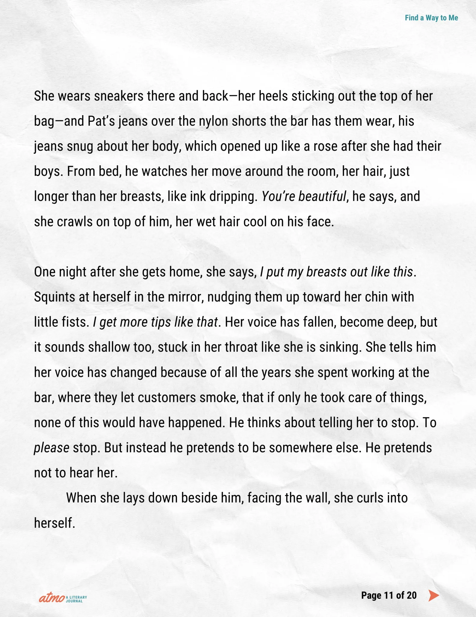 Find a Way to Me story by Kris Brunelli