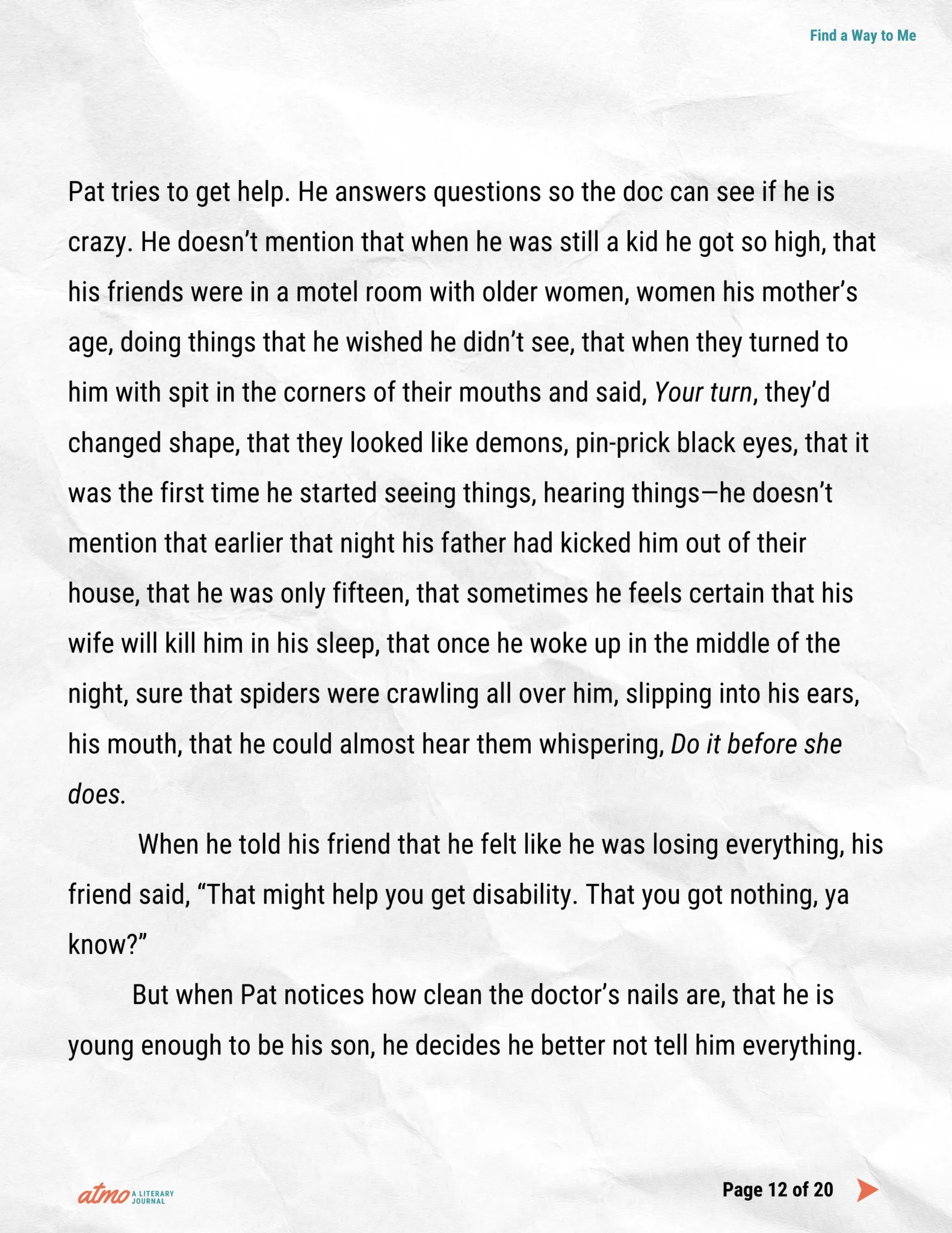 Find a Way to Me story by Kris Brunelli