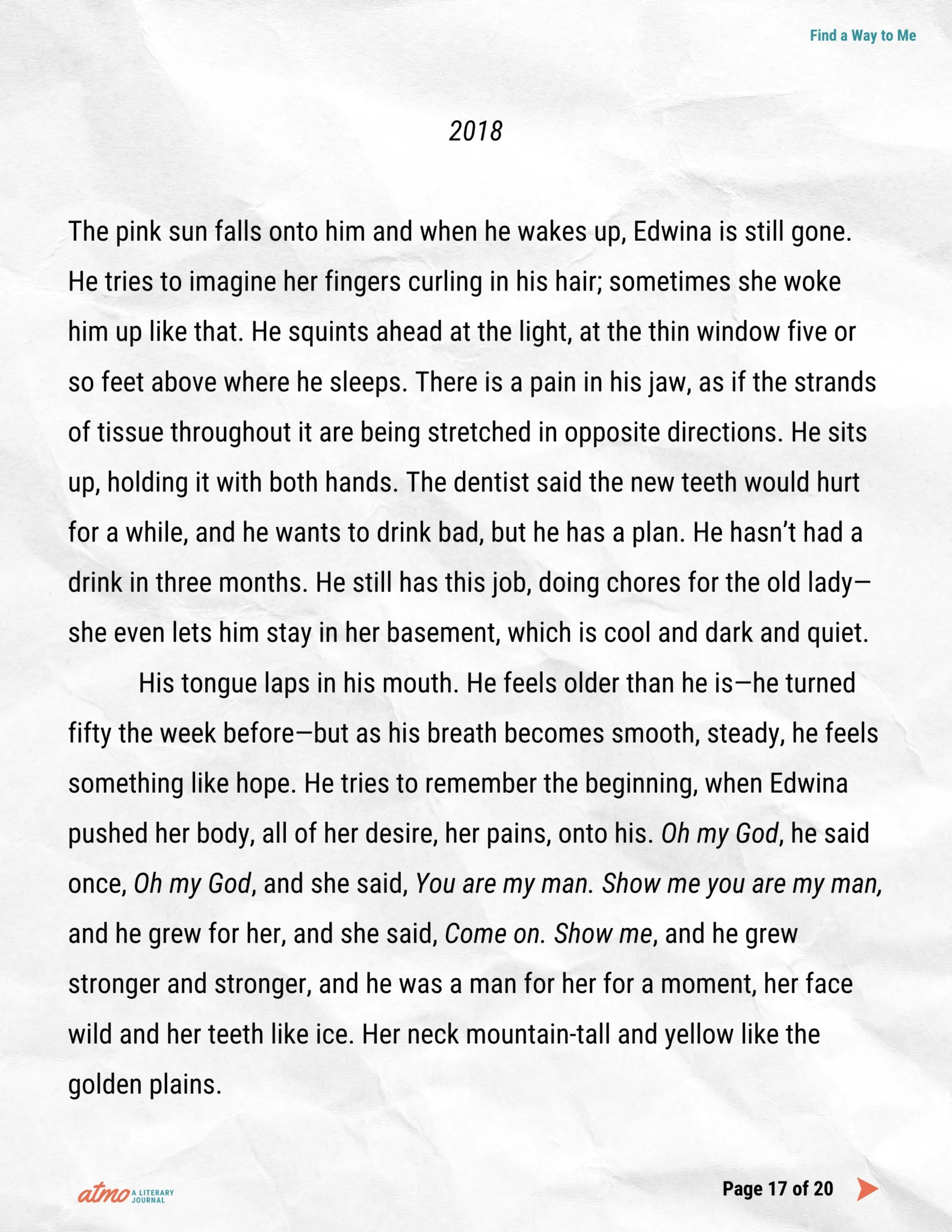 Find a Way to Me story by Kris Brunelli