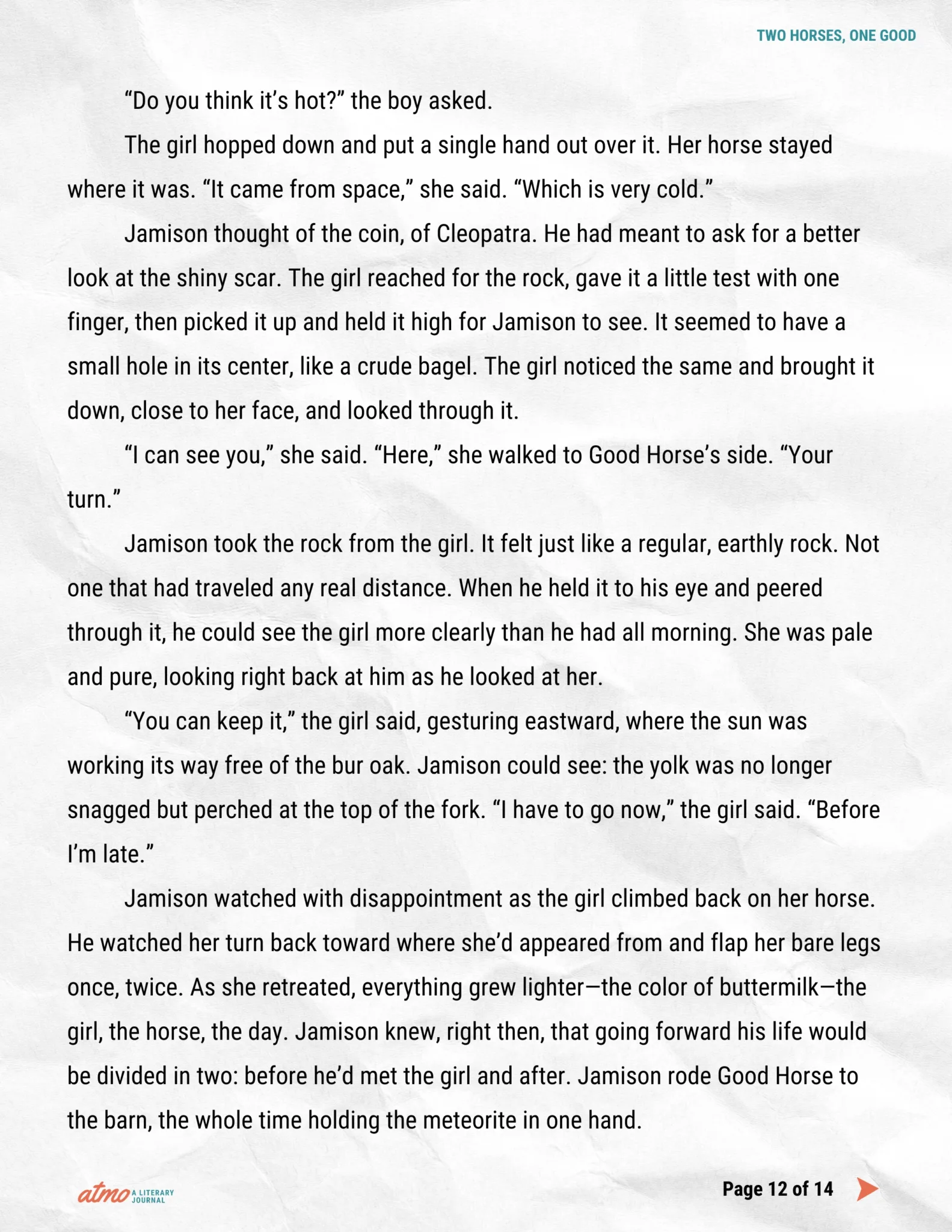 TWO HORSES, ONE GOOD story by Whitney Collins