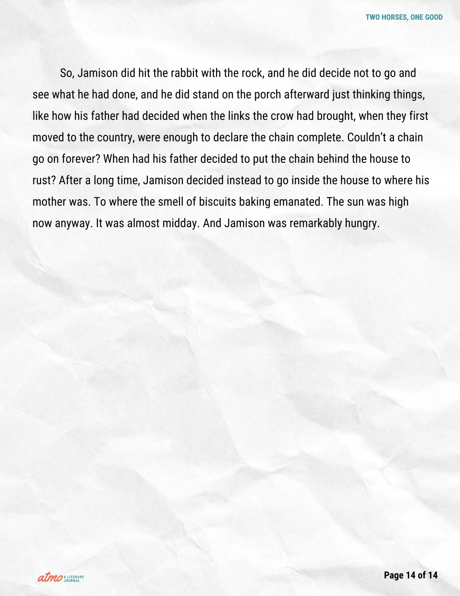 TWO HORSES, ONE GOOD story by Whitney Collins