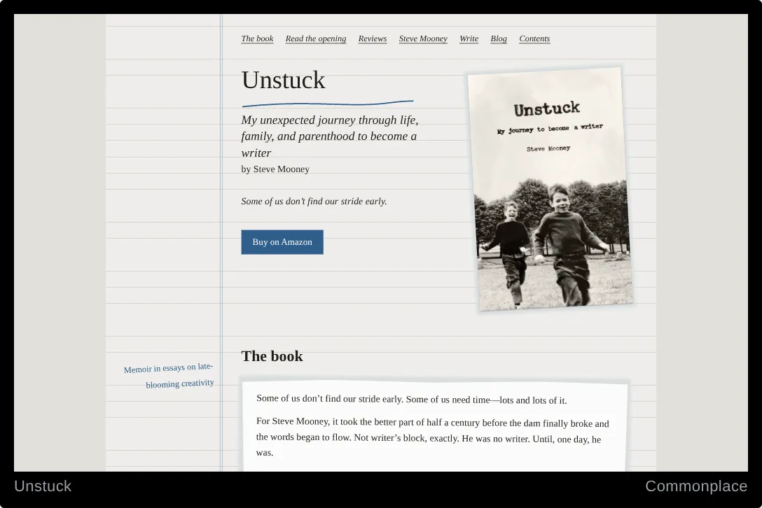 Commonplace author website template — sample