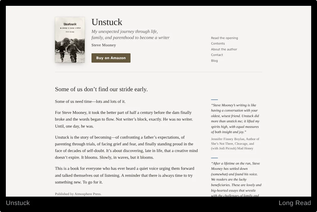 Long Read author website template — sample