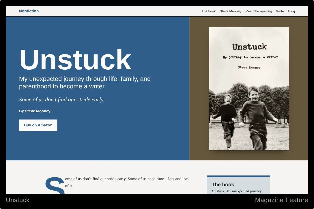 Magazine Feature author website template — sample